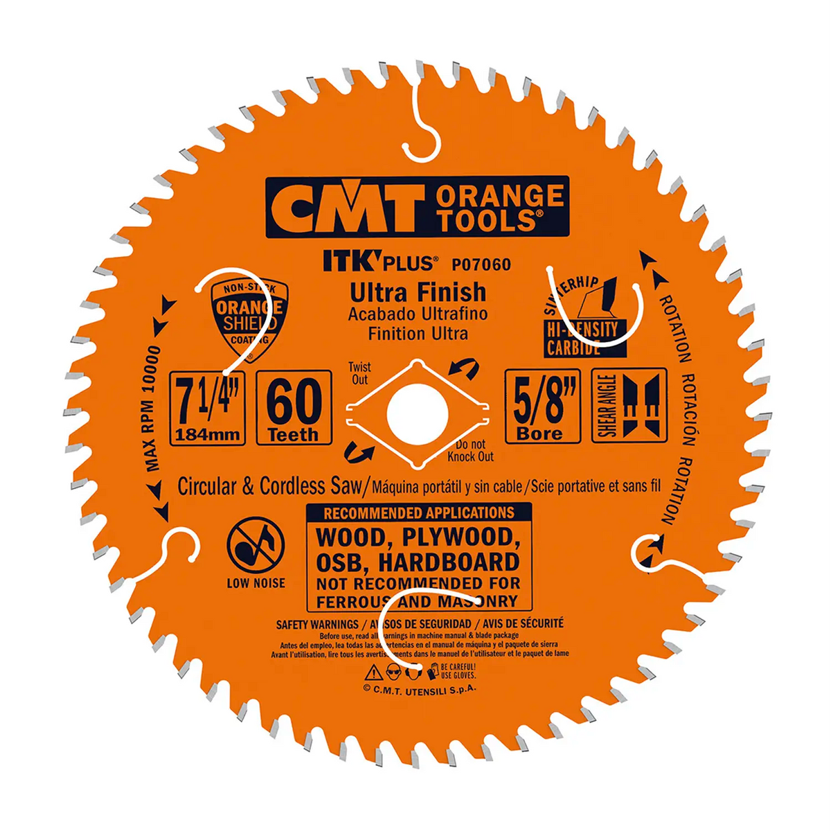 Disco Cmt Para Sierra Circular 7-1/4 60 Dientes Melamina